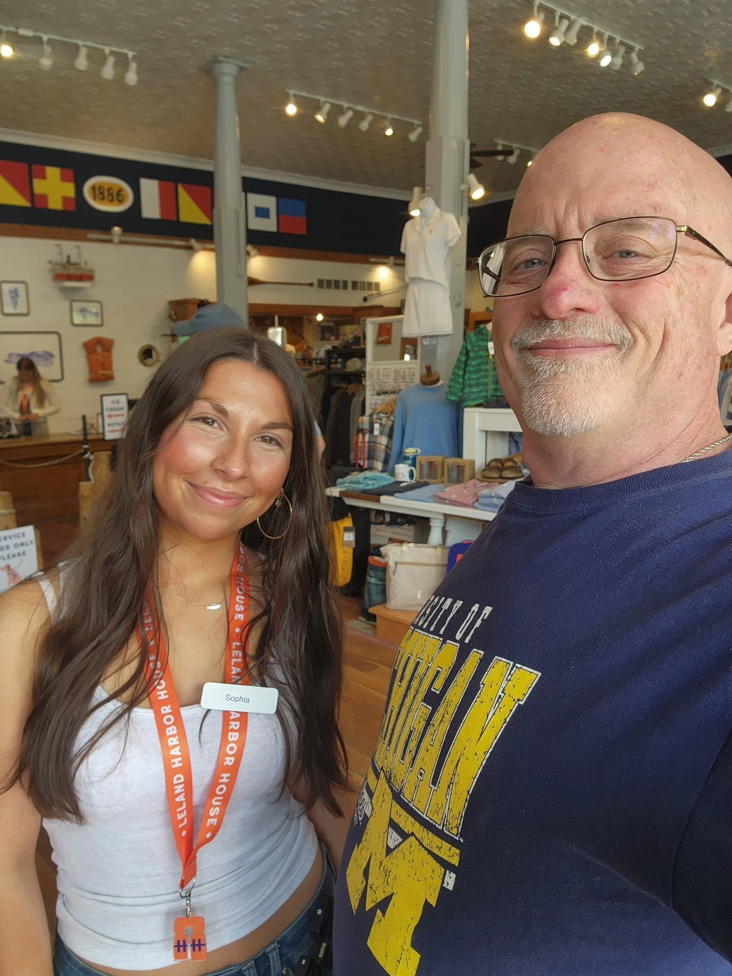 Duane Weed meeting a local business representative