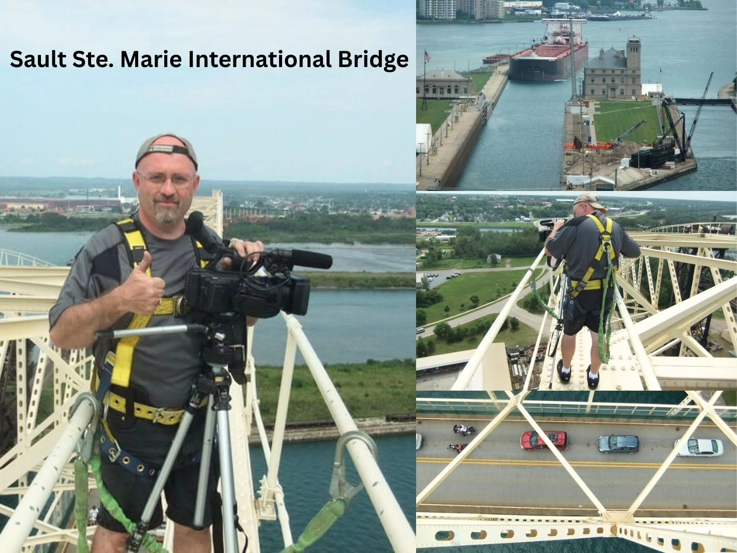 Duane Weed filming on the Sault Ste. Marie International Bridge
